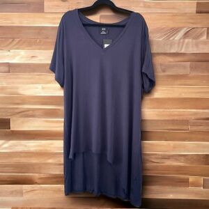 Avenue Navy Blue High Low Plus Size Tunic Tee